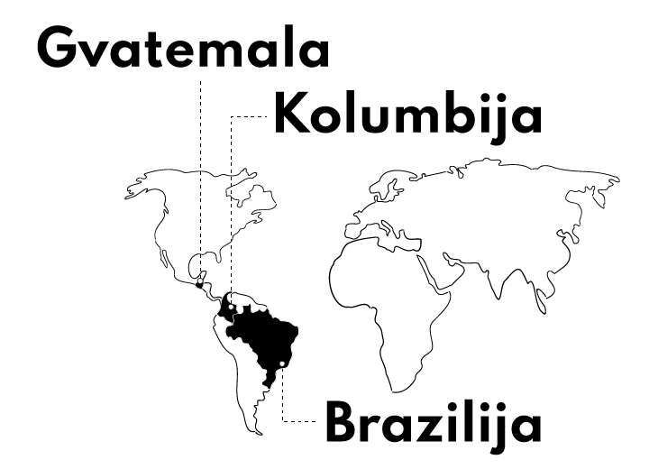 Peru kavos kilmės žemėlapis